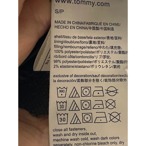 Tommy Hilfiger Olive Green Bomber Jacket Small S Flight Full Zip Lightweight - Picture 7 of 11